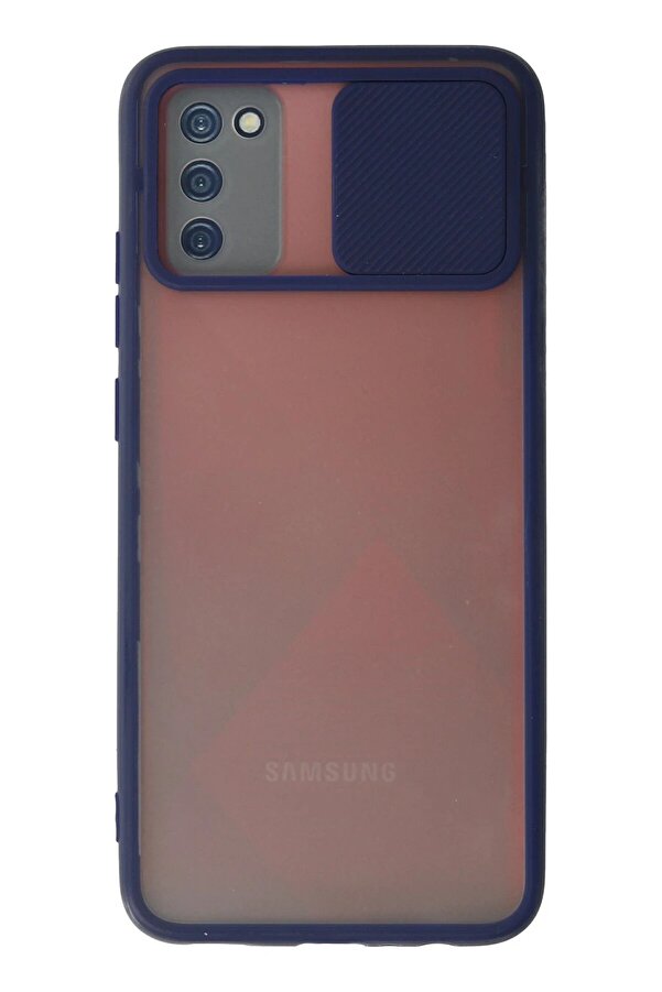 Samsung Galaxy A03S Kılıf Palm Buzlu Kamera Sürgülü Si̇li̇kon - Laci̇vert - Dropx2245-1475