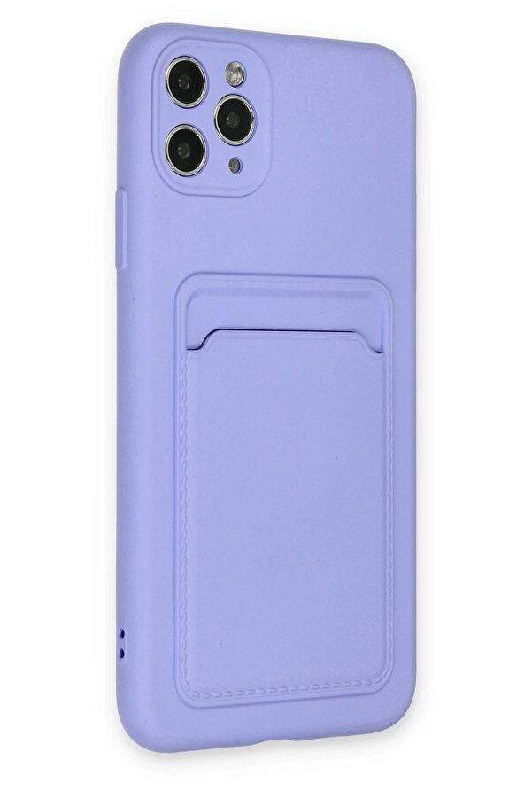 İphone 11 Pro Max Kılıf Kelvi̇n Kartvi̇zi̇tli̇ Si̇li̇kon - Li̇la - Dropx4664-5375