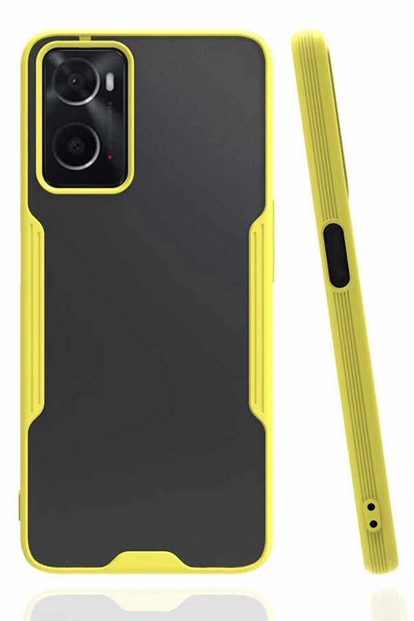 Oppo A96 Kılıf Plati̇n Si̇li̇kon - Sarı - Dropx4709-9792