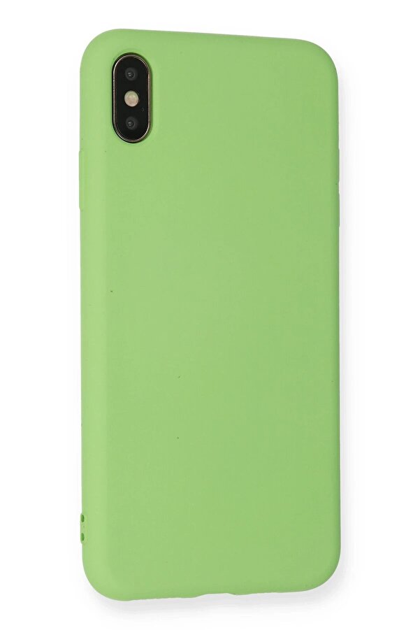 İphone Xs Max Kılıf Nano İçi̇ Kadi̇fe Si̇li̇kon - Açık Yeşi̇l - Dropx6736-5091