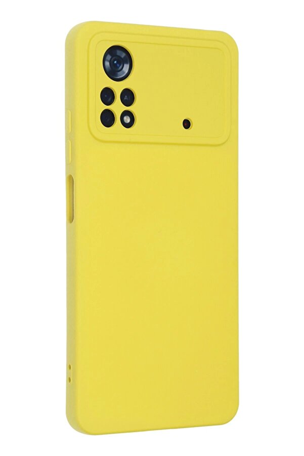 Xi̇aomi̇ Poco X4 Pro 5G Kılıf Nano İçi̇ Kadi̇fe Si̇li̇kon - Sarı - Dropx3360-6250