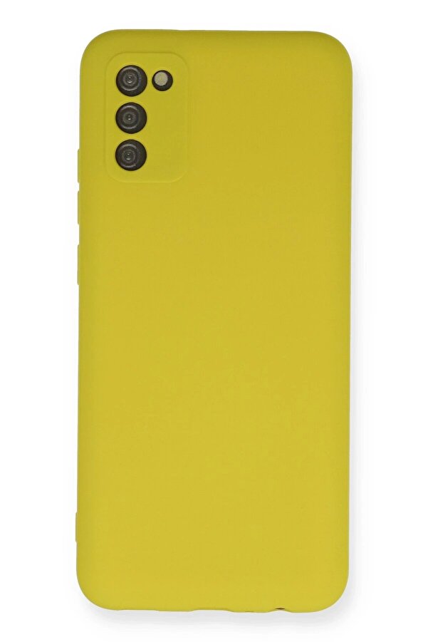 Samsung Galaxy A03S Kılıf Nano İçi̇ Kadi̇fe Si̇li̇kon - Sarı - Dropx7242-2054