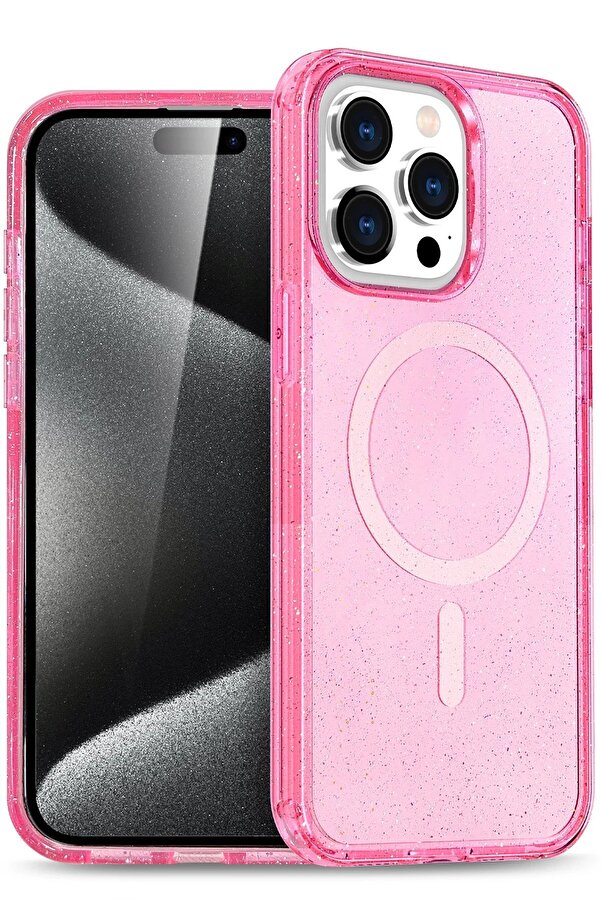 Apple İphone 14 Pro Max Star Magsafe Kapak - Pembe - Dropx9022-8578
