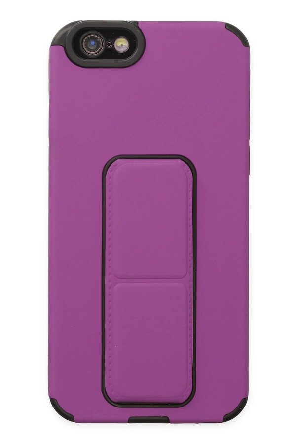 CepteToptan iPhone 6 Kılıf Mega Standlı Silikon - Mor - DROPX7341-3256
