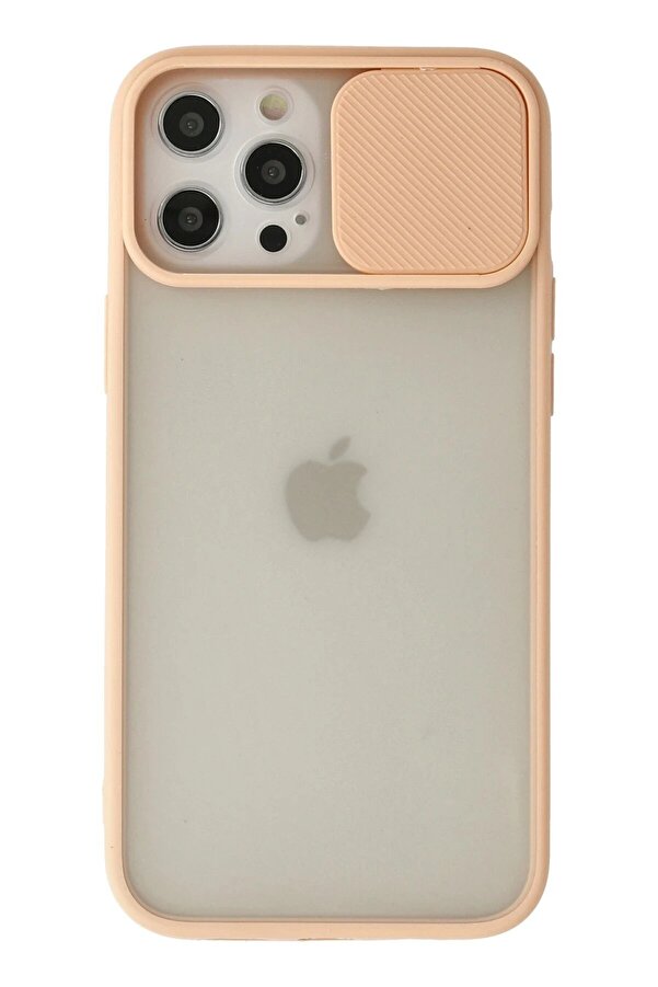 İphone 12 Pro Max Kılıf Palm Buzlu Kamera Sürgülü Si̇li̇kon - Pembe - Dropx1418-2368