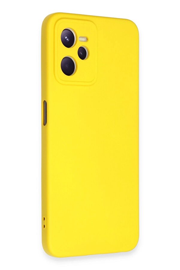 Realme C35 Kılıf Nano İçi̇ Kadi̇fe Si̇li̇kon - Sarı - Dropx3520-6275