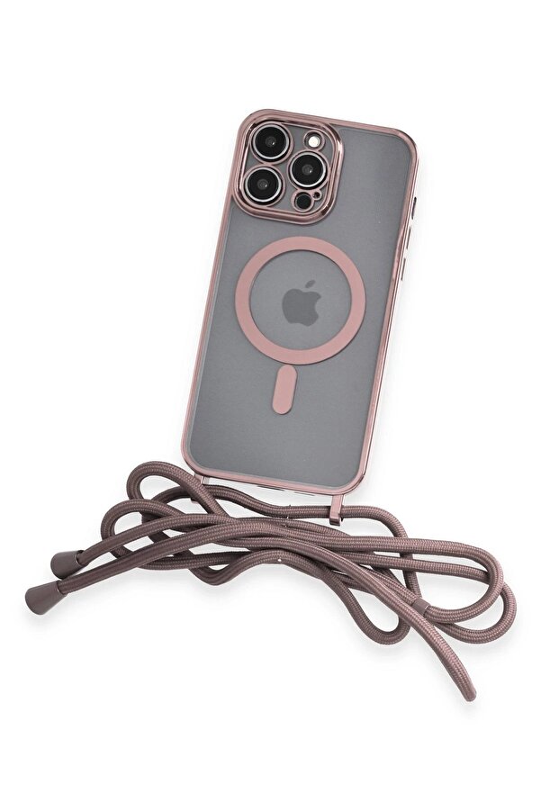 İphone 12 Pro Kılıf Di̇vo Lazer Askılı Magsafe Kapak - Pembe - Dropx4730-6137
