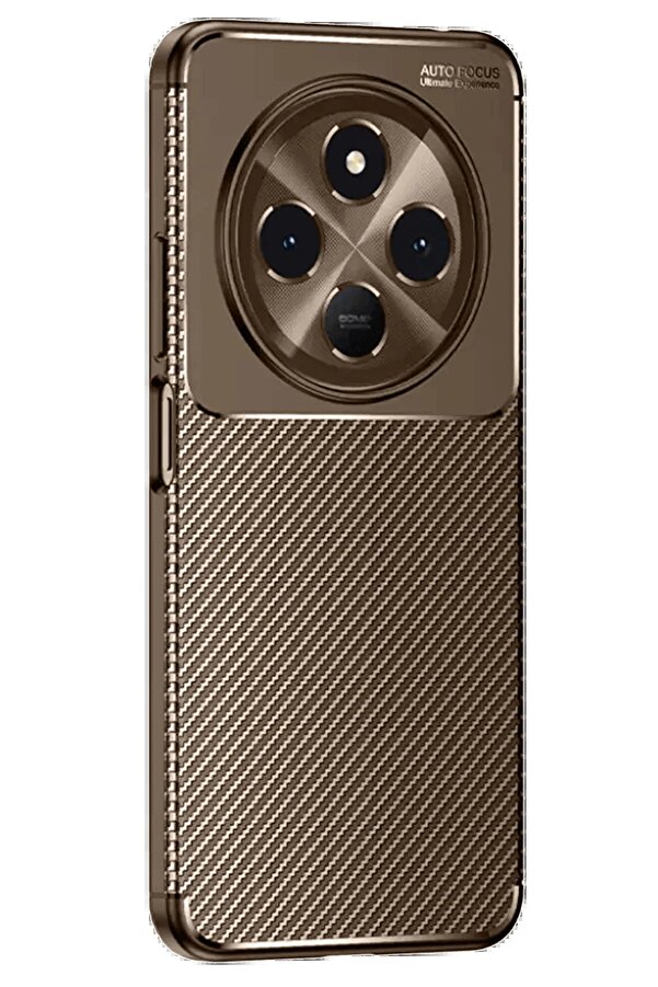 Tecno Spark 30 Kılıf Auto Focus Karbon Kapak - Kahverengi̇ - Dropx6384-8465