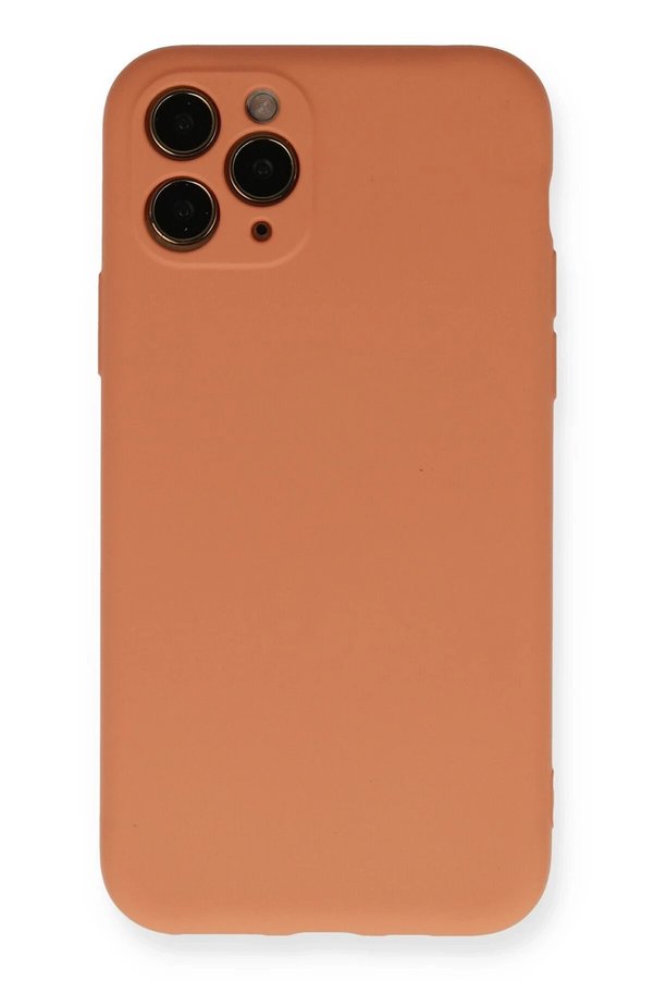 CepteToptan iPhone 11 Pro Kılıf Nano içi Kadife Silikon - Mat Turuncu - DROPX5532-6599