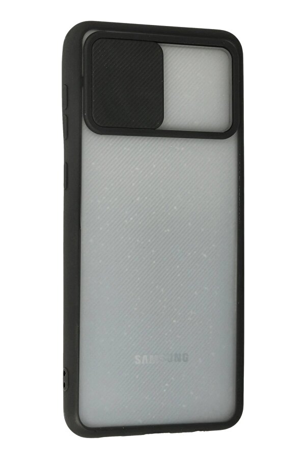 Samsung Galaxy A02 Kılıf Palm Buzlu Kamera Sürgülü Si̇li̇kon - Si̇yah - Dropx4713-8313