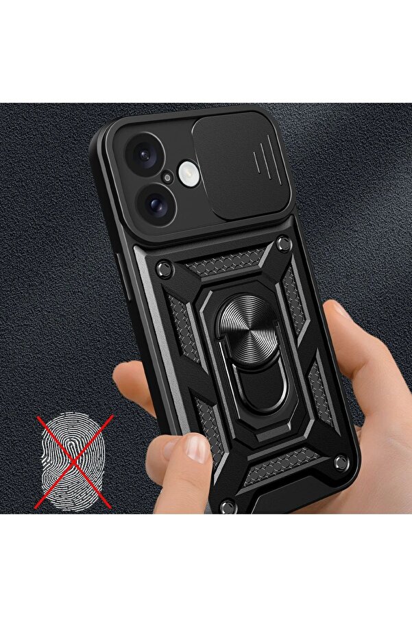 İphone 16 Kılıf Pars Lens Yüzüklü Si̇li̇kon - Gümüş - Dropx2481-3764