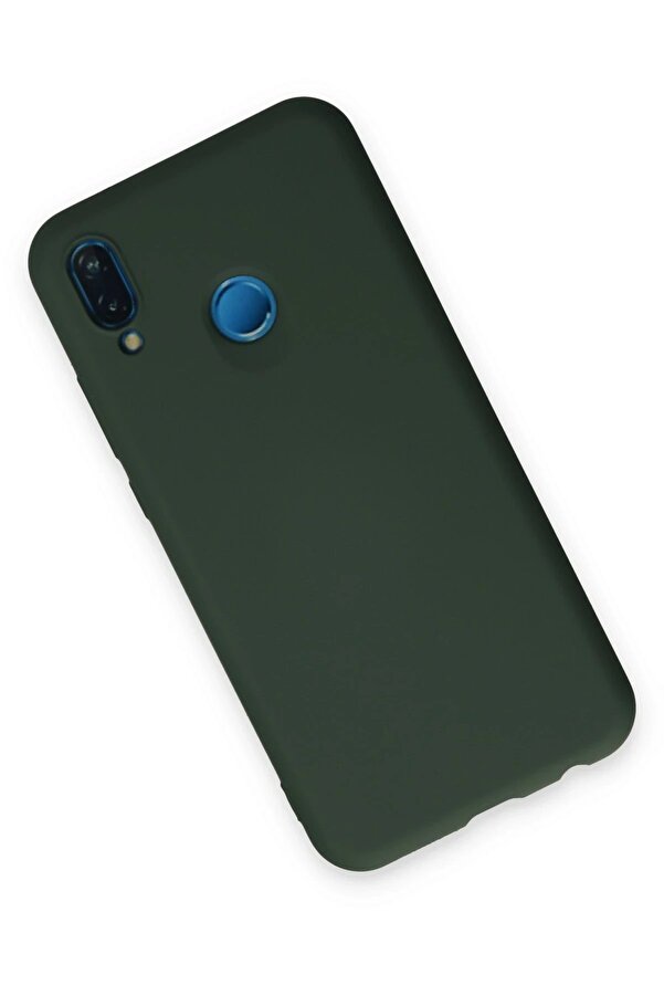 Huawei̇ P20 Li̇te Kılıf Nano İçi̇ Kadi̇fe Si̇li̇kon - Koyu Yeşi̇l - Dropx9767-2646