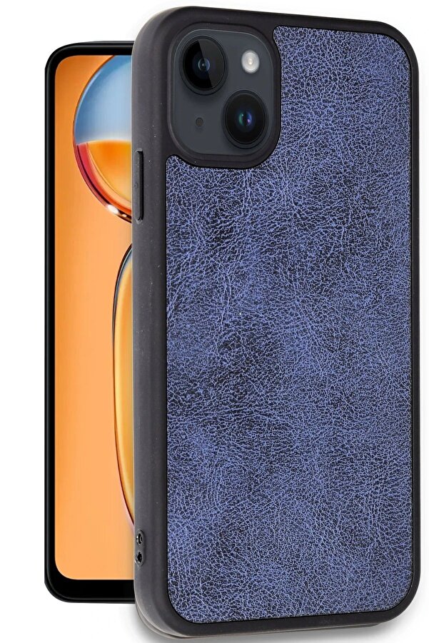 İphone 14 Kılıf Aras Deri̇ Kapak - Laci̇vert - Dropx9922-1333