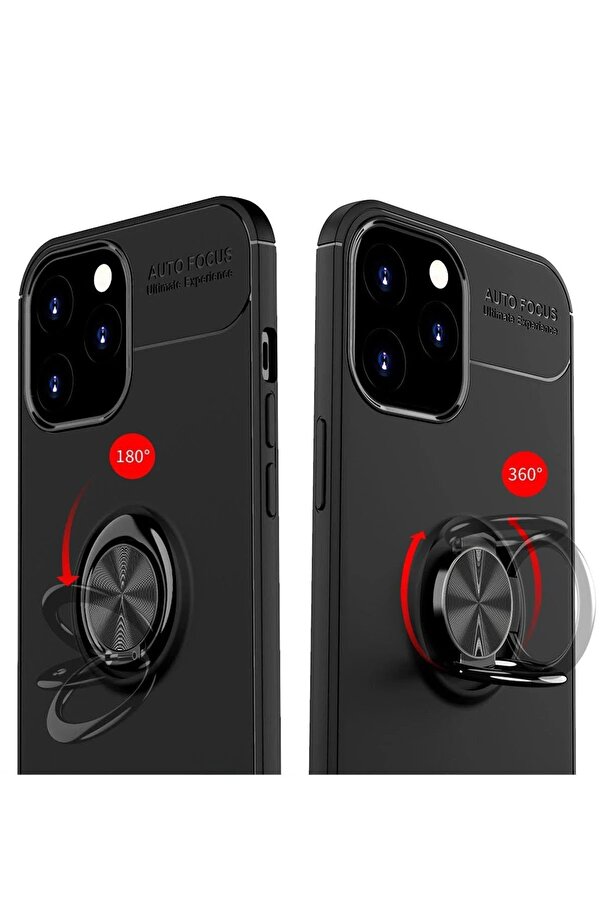 İphone 12 Pro Max Kılıf Range Yüzüklü Si̇li̇kon - Kırmızı - Dropx7761-9141