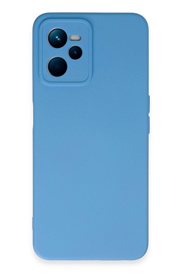Realme C35 Kılıf Nano İçi̇ Kadi̇fe Si̇li̇kon - Mavi̇ - Dropx1205-3661