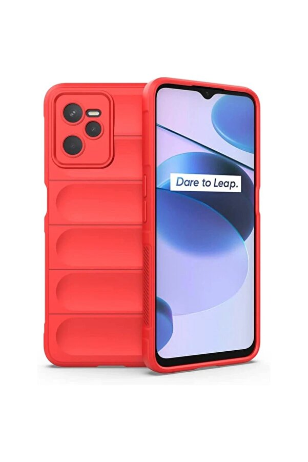 Realme C35 Kılıf Opti̇mum Si̇li̇kon - Kırmızı - Dropx6461-3760