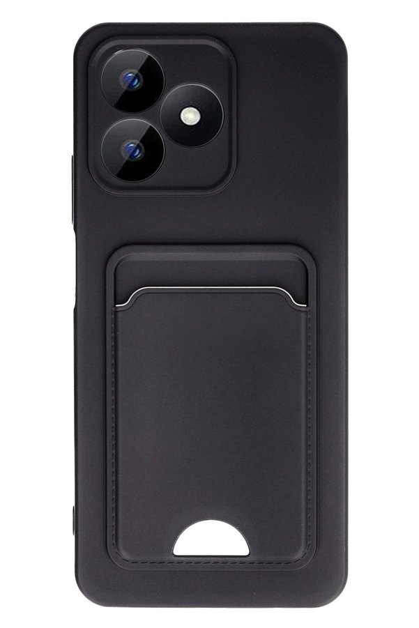 CepteToptan Realme Note 50 4G Kılıf Kelvin Kartvizitli Silikon - Siyah - DROPX4834-1780