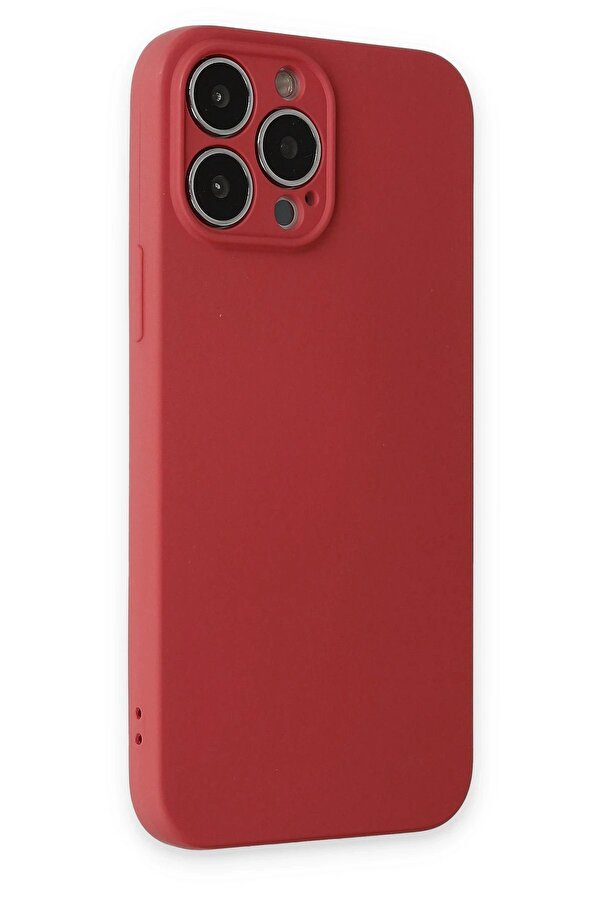 İphone 13 Pro Kılıf Nano İçi̇ Kadi̇fe Si̇li̇kon - Ki̇remi̇t - Dropx4466-3388
