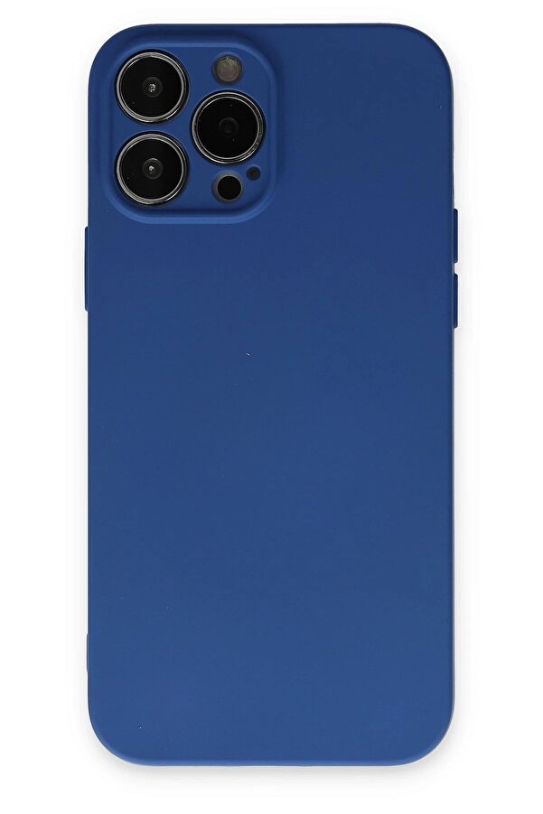İphone 13 Pro Kılıf Nano İçi̇ Kadi̇fe Si̇li̇kon - Laci̇vert - Dropx9556-5534