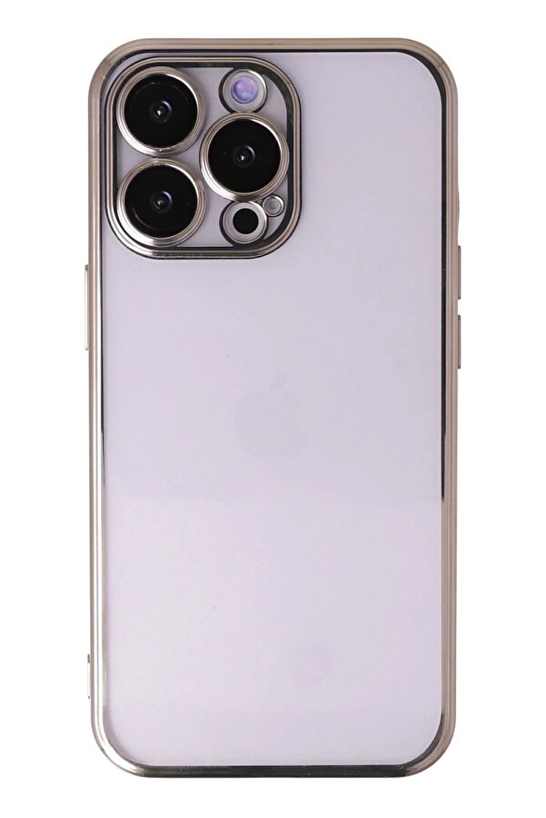 İphone 13 Pro Max Kılıf Lensli̇ Si̇li̇kon - Gold - Dropx4344-4418