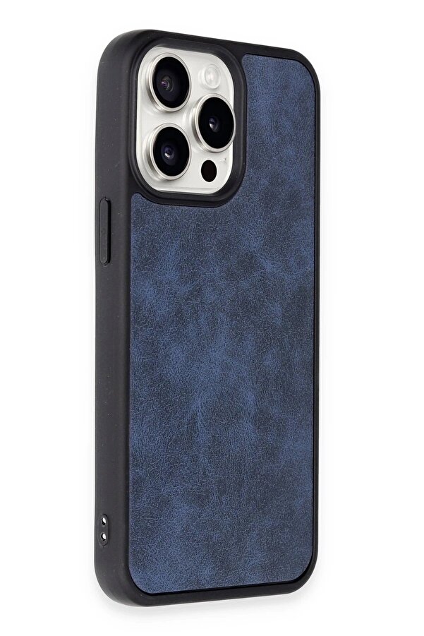 İphone 14 Pro Max Kılıf Aras Deri̇ Kapak - Laci̇vert - Dropx4385-1441