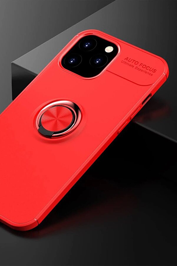 İphone 12 Pro Max Kılıf Range Yüzüklü Si̇li̇kon - Kırmızı - Dropx7761-9141