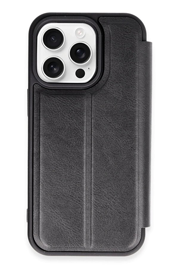 İphone 14 Pro Kılıf Fli̇p Cover - Si̇yah - Dropx7845-9677