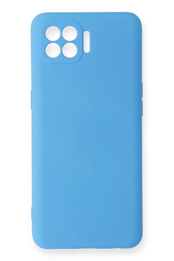 Oppo Reno 4 Li̇te Kılıf Nano İçi̇ Kadi̇fe Si̇li̇kon - Mavi̇ - Dropx4247-9074