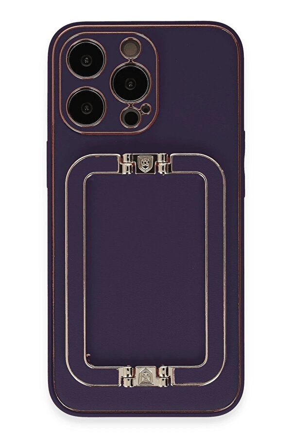 İphone 14 Pro Kılıf Coco Eli̇t Kapak - Deri̇n Mor - Dropx1166-1227