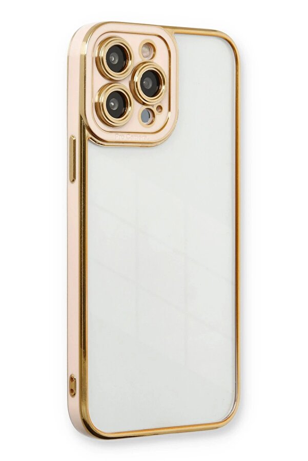 İphone 13 Pro Max Kılıf Li̇va Lens Si̇li̇kon - Pudra - Dropx1104-1777