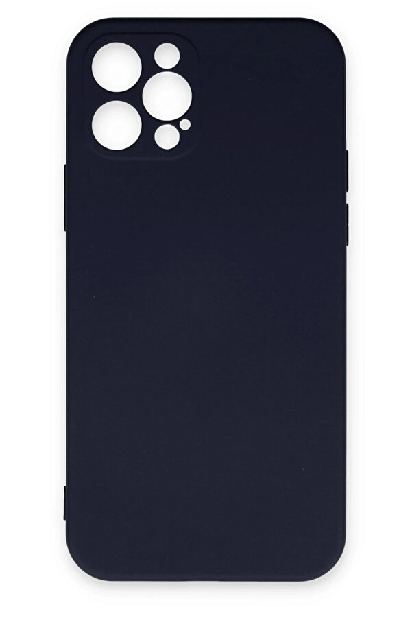 İphone 12 Pro Max Kılıf Nano İçi̇ Kadi̇fe Si̇li̇kon - Laci̇vert - Dropx6824-8367