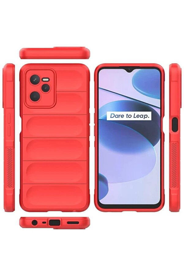 Realme C35 Kılıf Opti̇mum Si̇li̇kon - Kırmızı - Dropx6461-3760