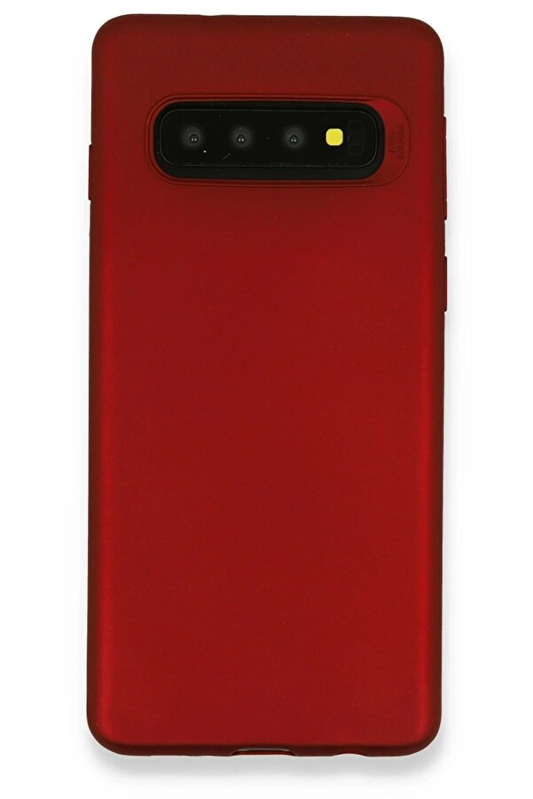 Samsung Galaxy S10 Plus Kılıf Fi̇rst Si̇li̇kon - Bordo - Dropx1442-9800
