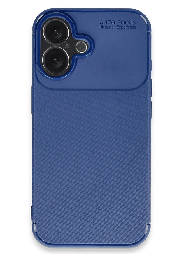 İphone 16 Kılıf Auto Focus Karbon Kapak - Laci̇vert - Dropx9323-3879