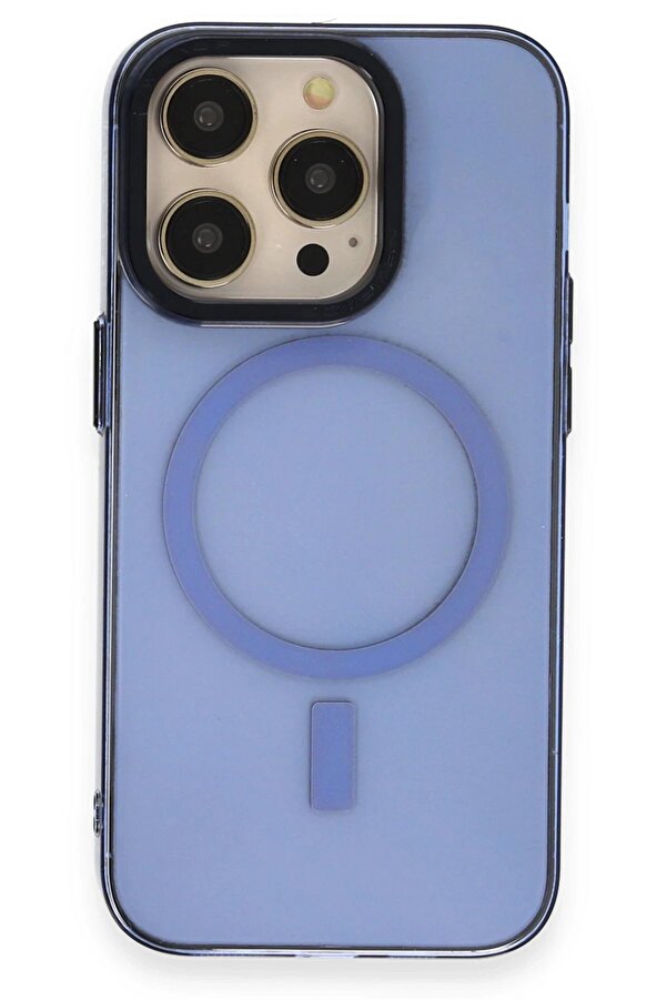 İphone 14 Pro Kılıf Anka Pc Magneti̇csafe Sert Metal Kapak - Si̇erra Blue - Dropx2231-4239