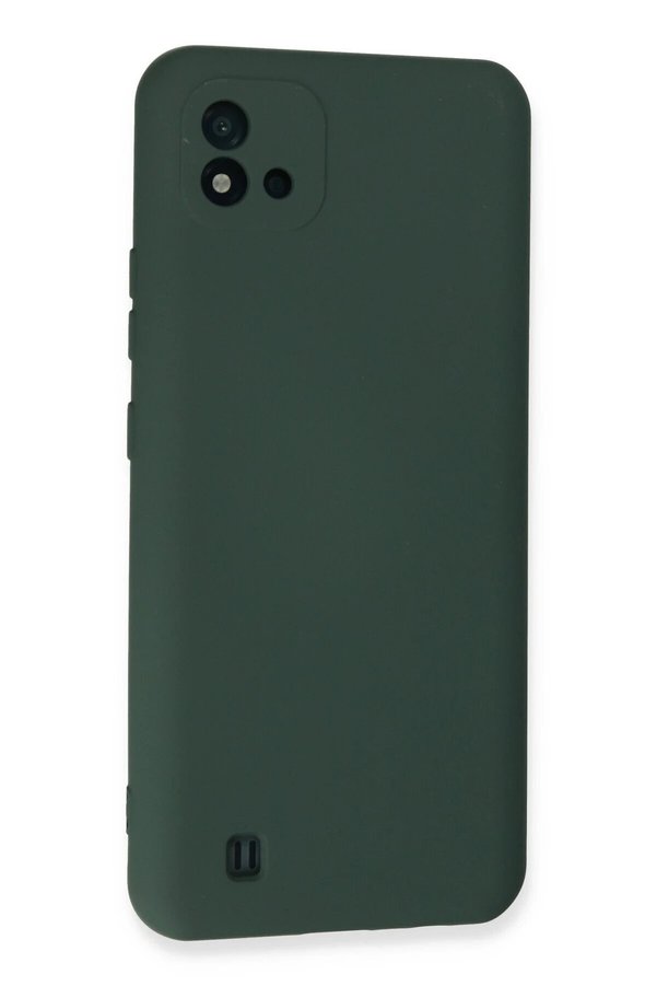 Realme C11 2021 Kılıf Nano İçi̇ Kadi̇fe Si̇li̇kon - Koyu Yeşi̇l - Dropx5702-8555