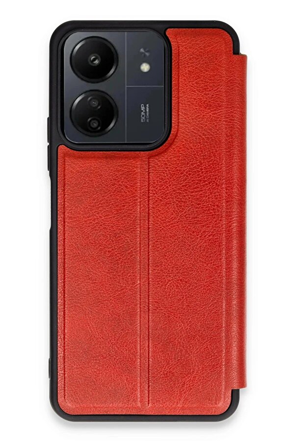 Xi̇aomi̇ Redmi̇ 13C Kılıf Fli̇p Cover - Kırmızı - Dropx9027-3583
