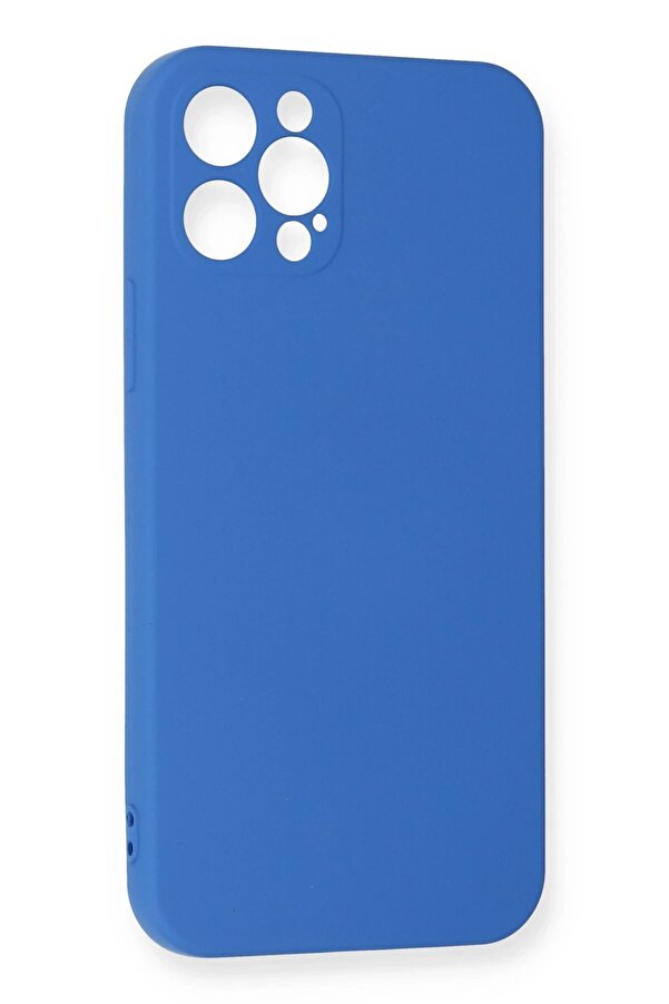 İphone 12 Pro Max Kılıf Nano İçi̇ Kadi̇fe Si̇li̇kon - Mavi̇ - Dropx9552-1714