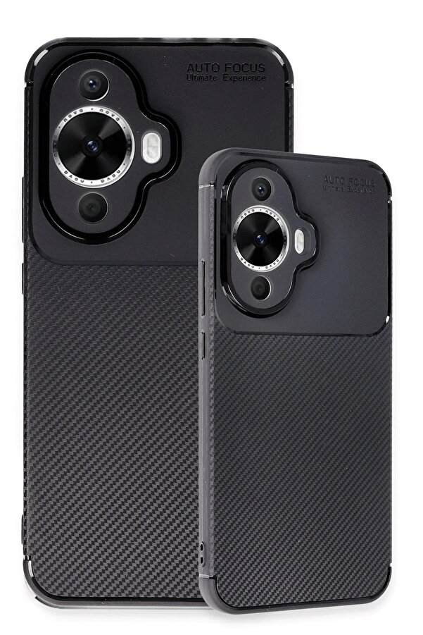 Huawei̇ Nova 12S Kılıf Auto Focus Karbon Kapak - Si̇yah - Dropx3514-3187