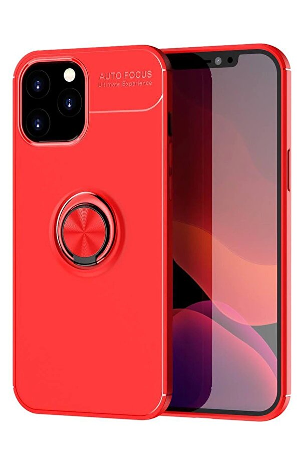 İphone 12 Pro Max Kılıf Range Yüzüklü Si̇li̇kon - Kırmızı - Dropx7761-9141