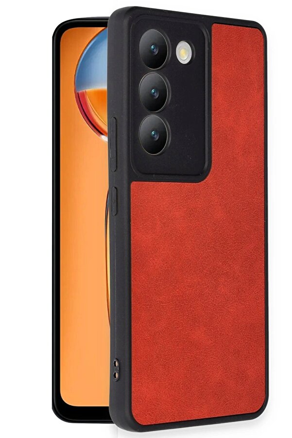 Vi̇vo V30 Li̇te 4G Kılıf Aras Deri̇ Kapak - Kırmızı - Dropx8940-8493