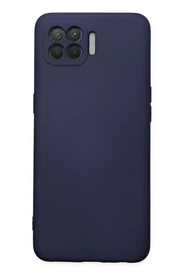 Oppo Reno 4 Li̇te Kılıf Nano İçi̇ Kadi̇fe Si̇li̇kon - Laci̇vert - Dropx9986-9435