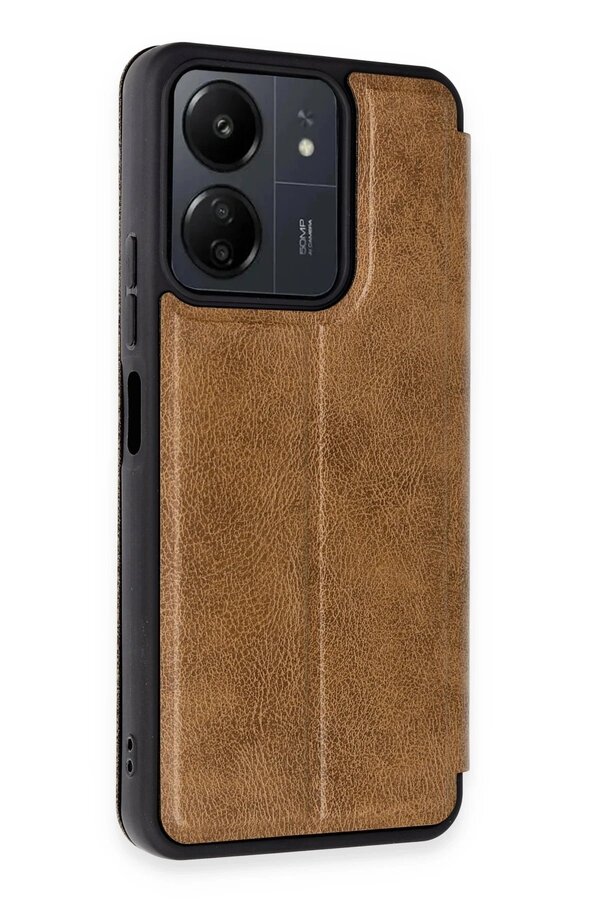 Xi̇aomi̇ Redmi̇ 13C Kılıf Fli̇p Cover - Taba - Dropx6567-5797