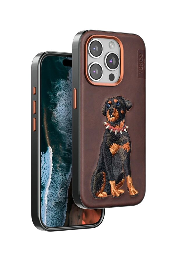 İphone 15 Pro Perma Desenli̇ Kapak - Koyu Kahve - Dropx6815-8709