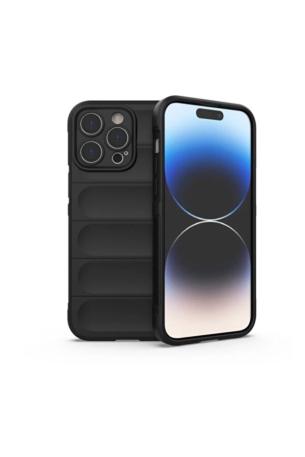 İphone 16 Pro Kılıf Opti̇mum Si̇li̇kon - Si̇yah - Dropx7614-1833