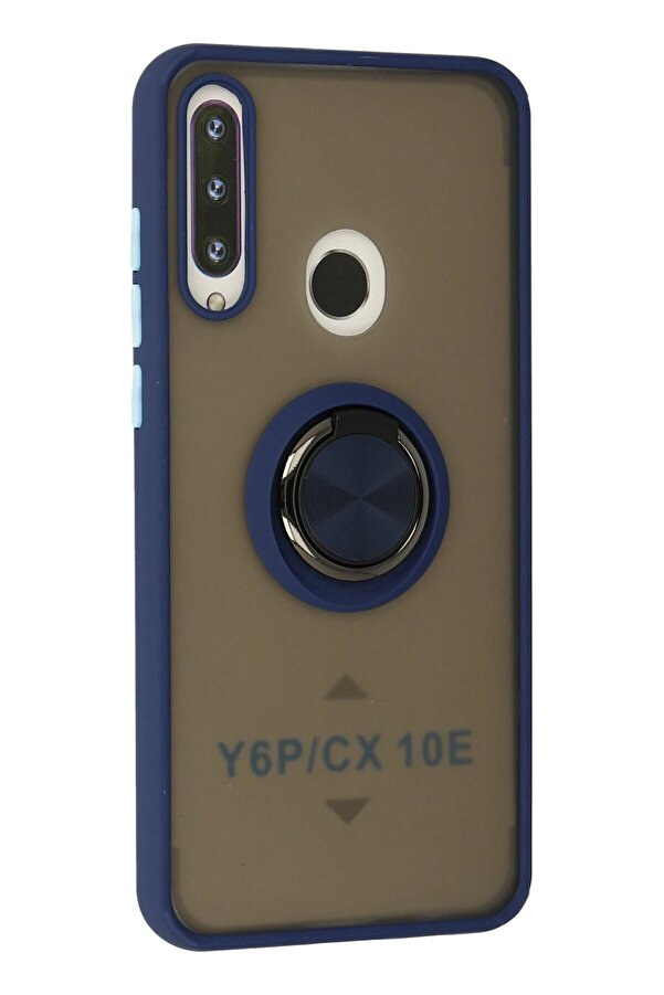 Huawei̇ Y6P Kılıf Montreal Yüzüklü Si̇li̇kon Kapak - Laci̇vert - Dropx9808-7907