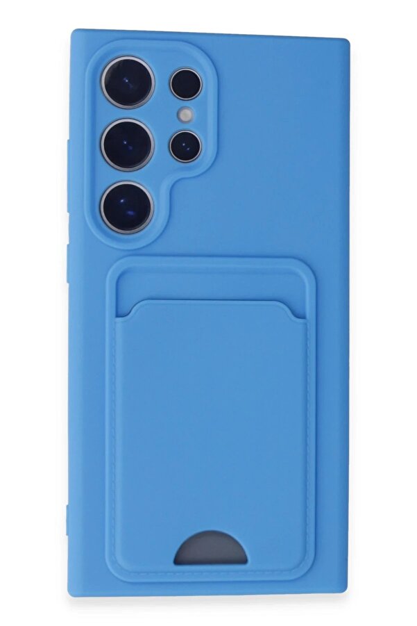 Samsung Galaxy S24 Ultra Kılıf Kelvi̇n Kartvi̇zi̇tli̇ Si̇li̇kon - Mavi̇ - Dropx6831-3500