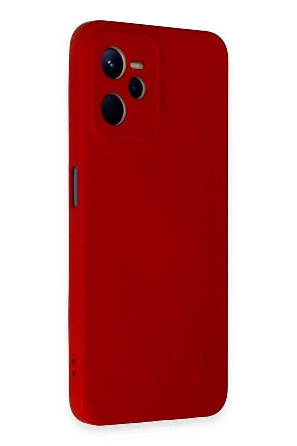 Realme C35 Kılıf Nano İçi̇ Kadi̇fe Si̇li̇kon - Kırmızı - Dropx5514-8482