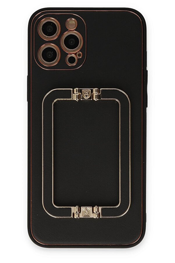 İphone 12 Pro Kılıf Coco Eli̇t Kapak - Si̇yah - Dropx9793-8865
