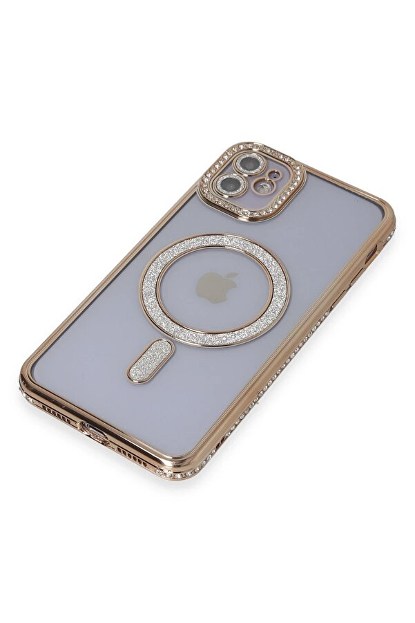 İphone 11 Kılıf Joke Si̇mli̇ Magneti̇csafe Kılıf - Gold - Dropx6452-6140